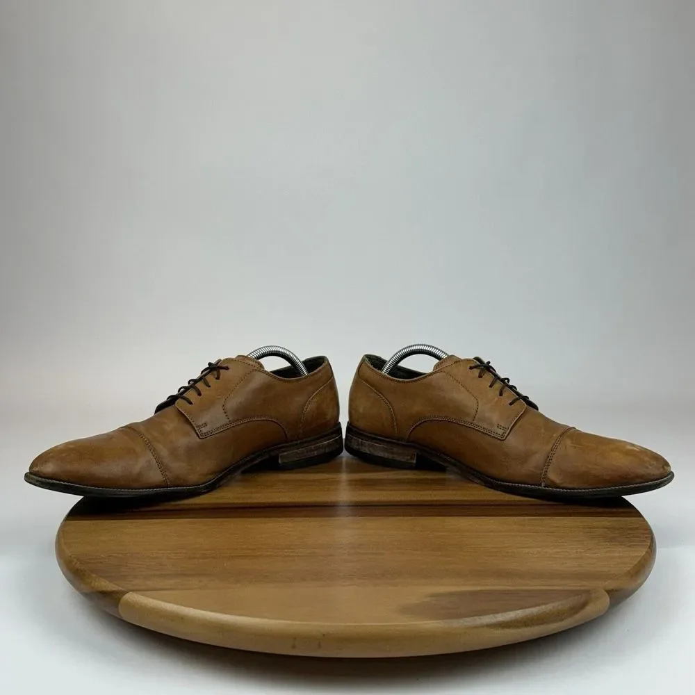 Mens Cole Haan Benton II Cap Toe Ox British Brown Leather‎ Oxfords Shoes Size 10